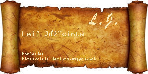 Leif Jácinta névjegykártya